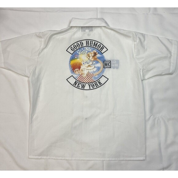 RARE VTG Grateful Dead X Good Humor Ice Cream Kid Graphic White Button up Sz L - Picture 3 of 11